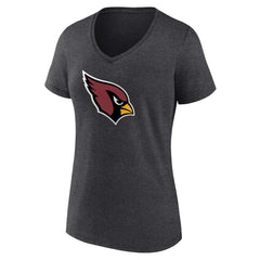 Arizona Cardinals Women's Primary Logo V-Neck T-Shirt - Charcoal - NFL