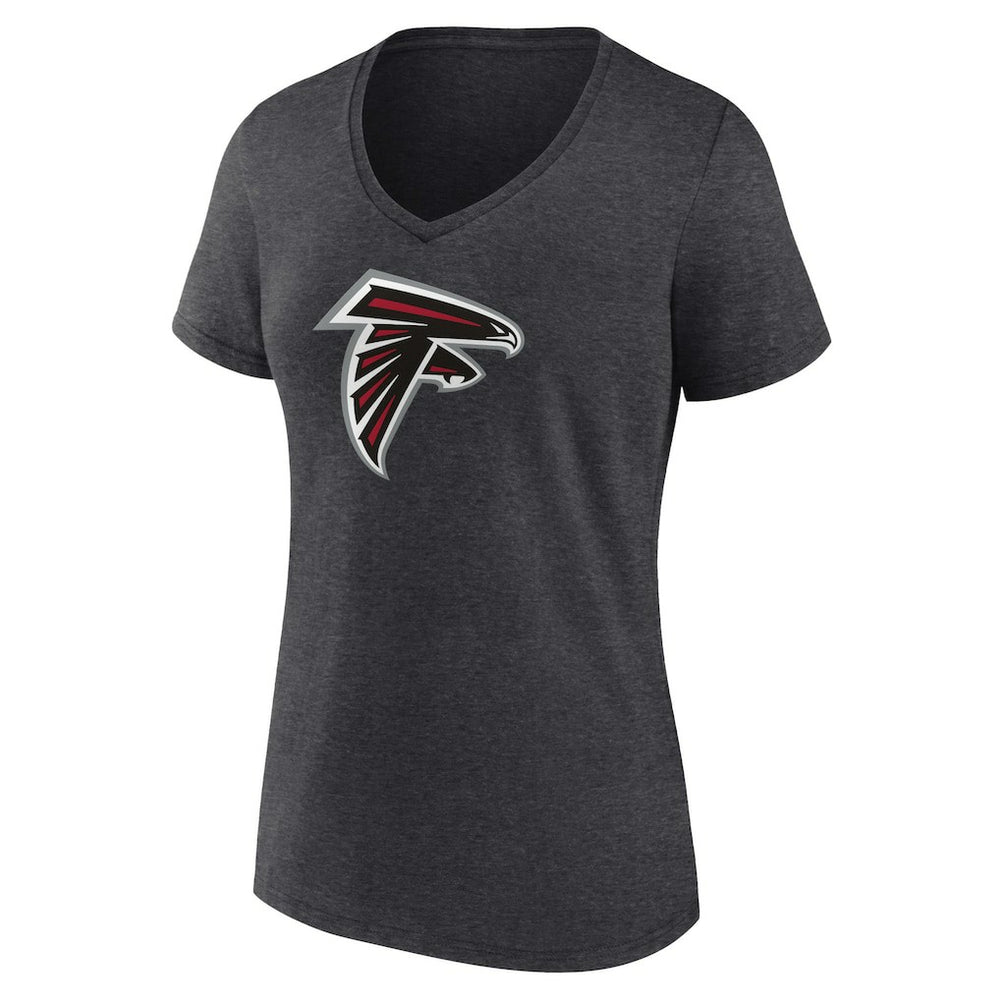 Atlanta Falcons Women's Primary Team Logo V-Neck T-Shirt - Charcoal - NFL