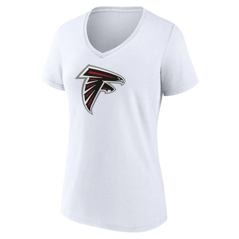 Atlanta Falcons Women's Primary Team Logo V-Neck T-Shirt - White - NFL