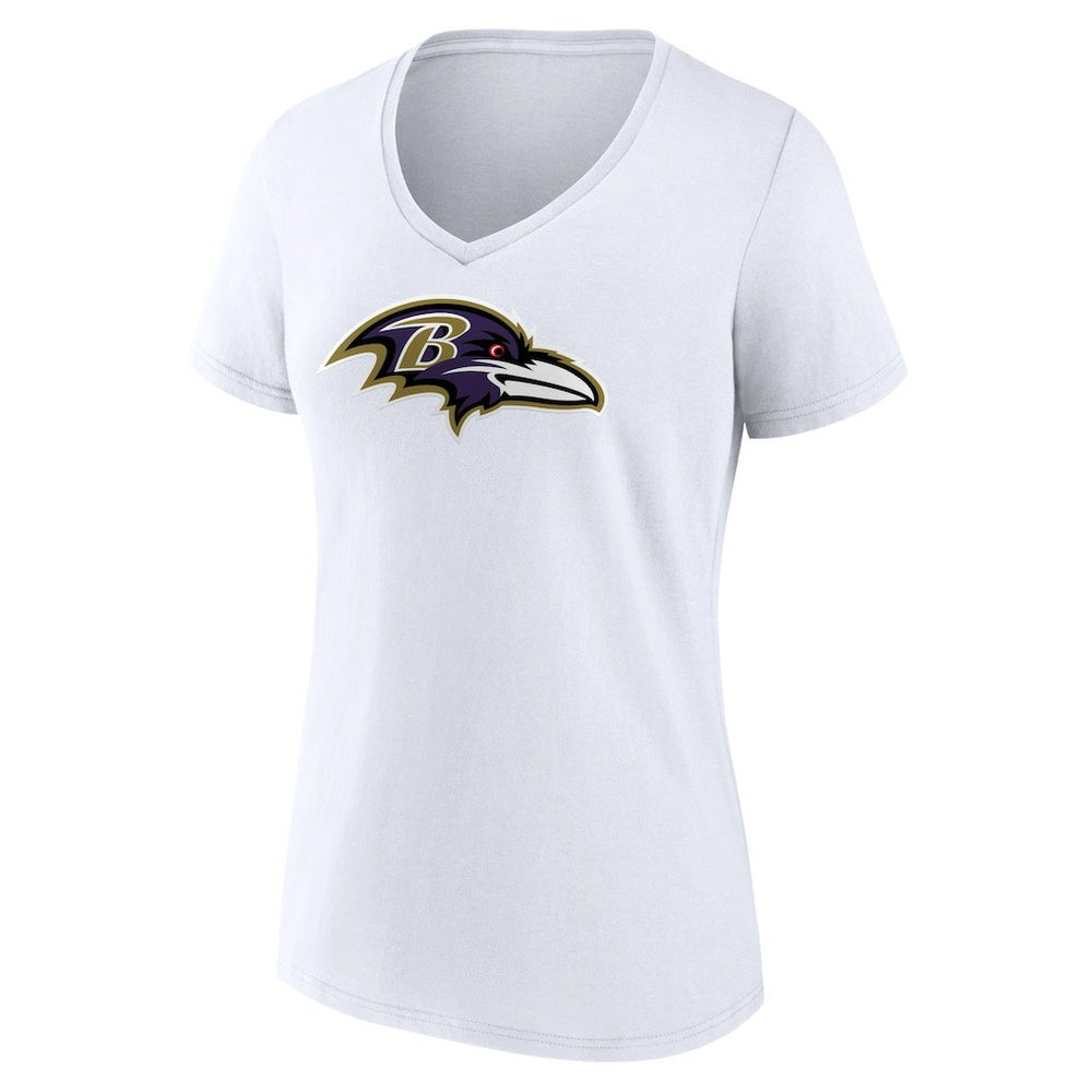 Baltimore Ravens Women's Primary Team Logo V-Neck T-Shirt - White - NFL