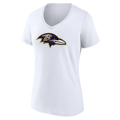 Baltimore Ravens Women's Primary Team Logo V-Neck T-Shirt - White - NFL