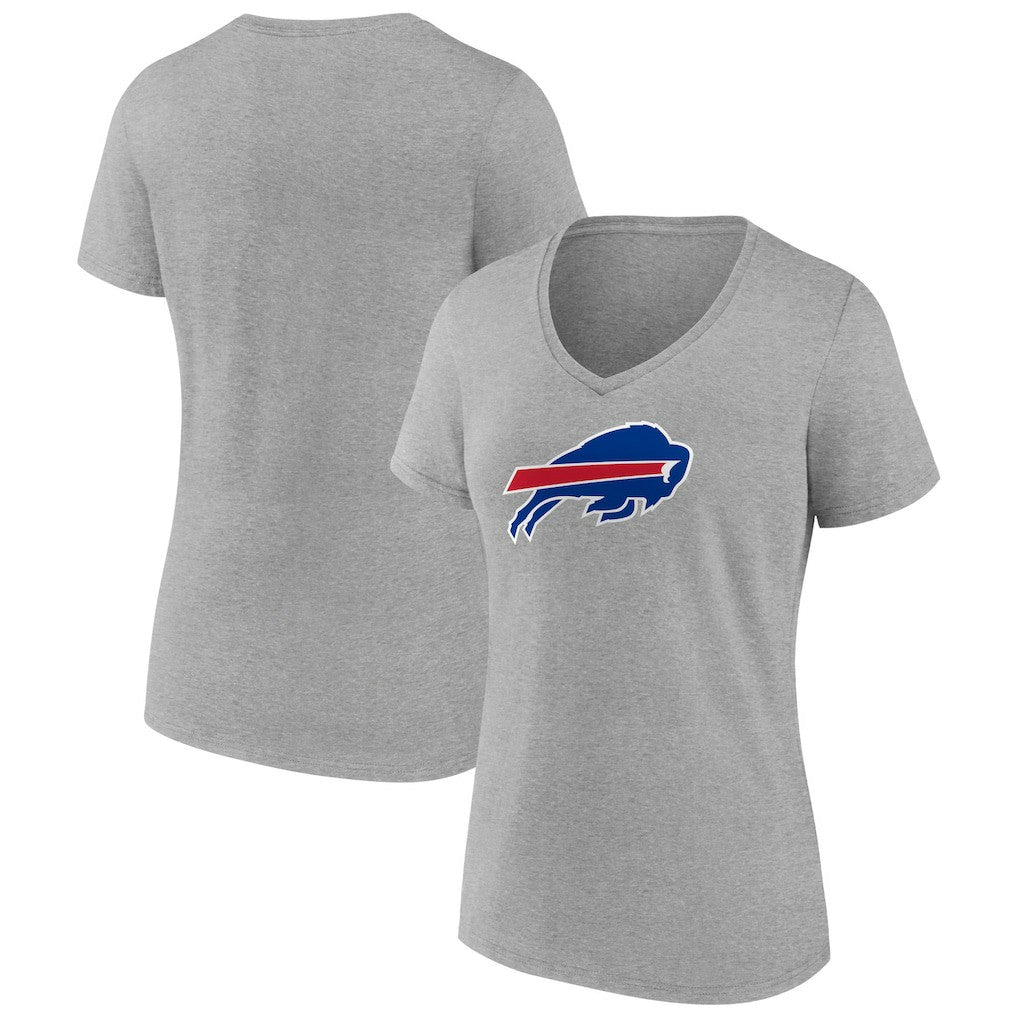 Buffalo Bills Women's Primary Team Logo V-Neck T-Shirt - Heather Gray - NFL