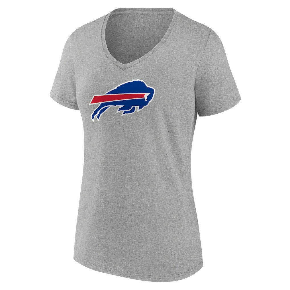 Buffalo Bills Women's Primary Team Logo V-Neck T-Shirt - Heather Gray - NFL
