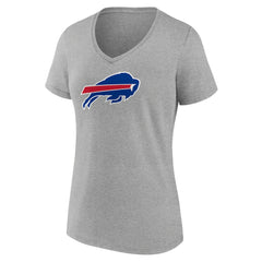 Buffalo Bills Women's Primary Team Logo V-Neck T-Shirt - Heather Gray - NFL