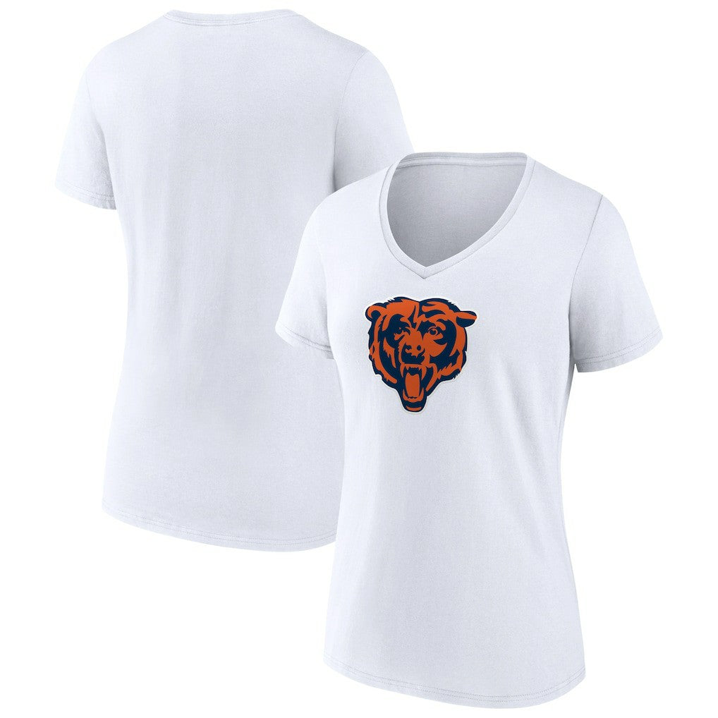 Chicago Bears Women's Primary Team Logo V-Neck T-Shirt - White - NFL