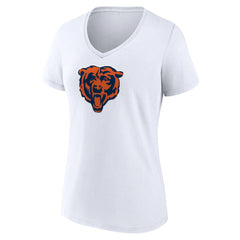 Chicago Bears Women's Primary Team Logo V-Neck T-Shirt - White - NFL
