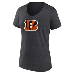 Cincinnati Bengals Women's Primary Team Logo V-Neck T-Shirt - Charcoal - NFL