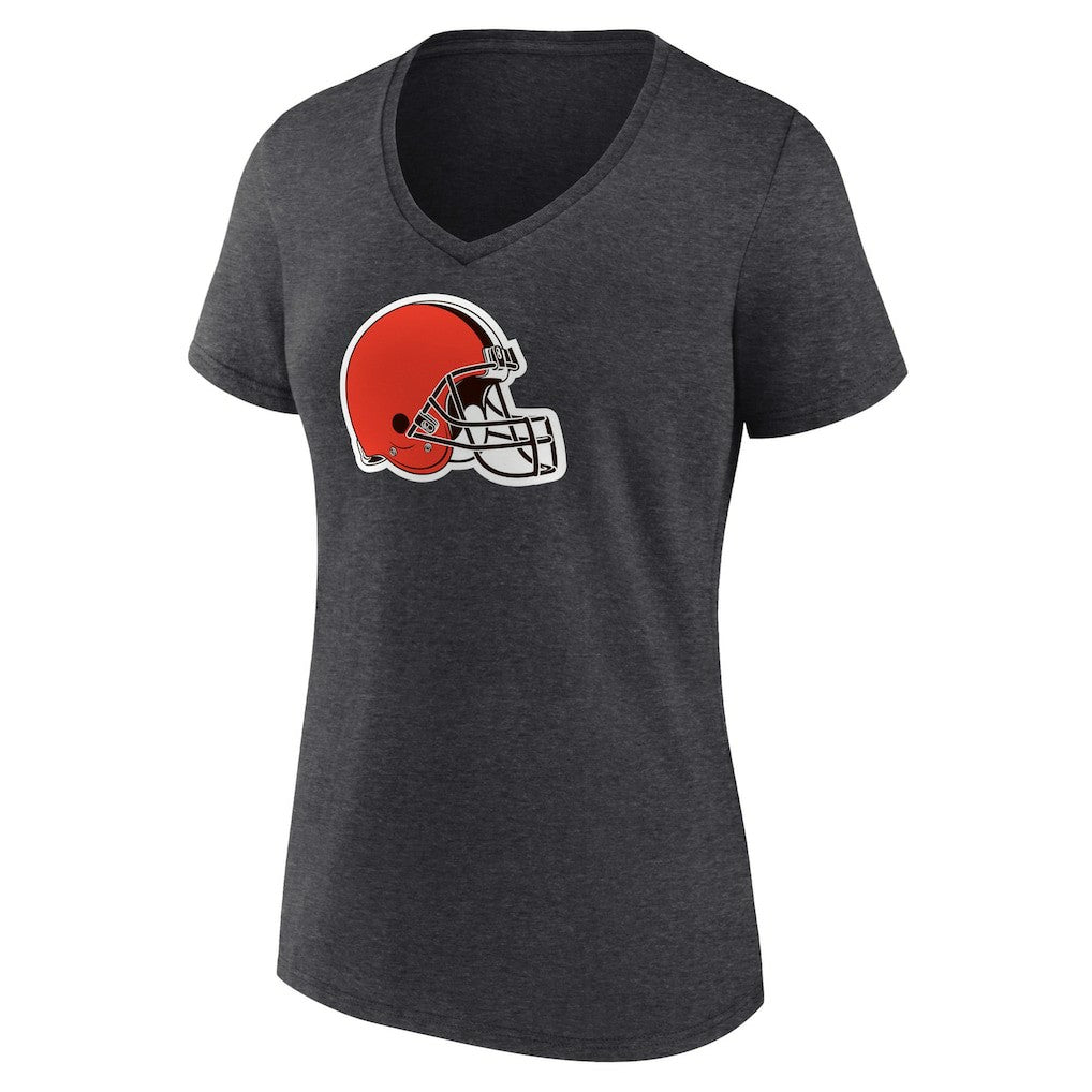Cleveland Browns Women's Primary Team Logo V-Neck T-Shirt - Charcoal - NFL