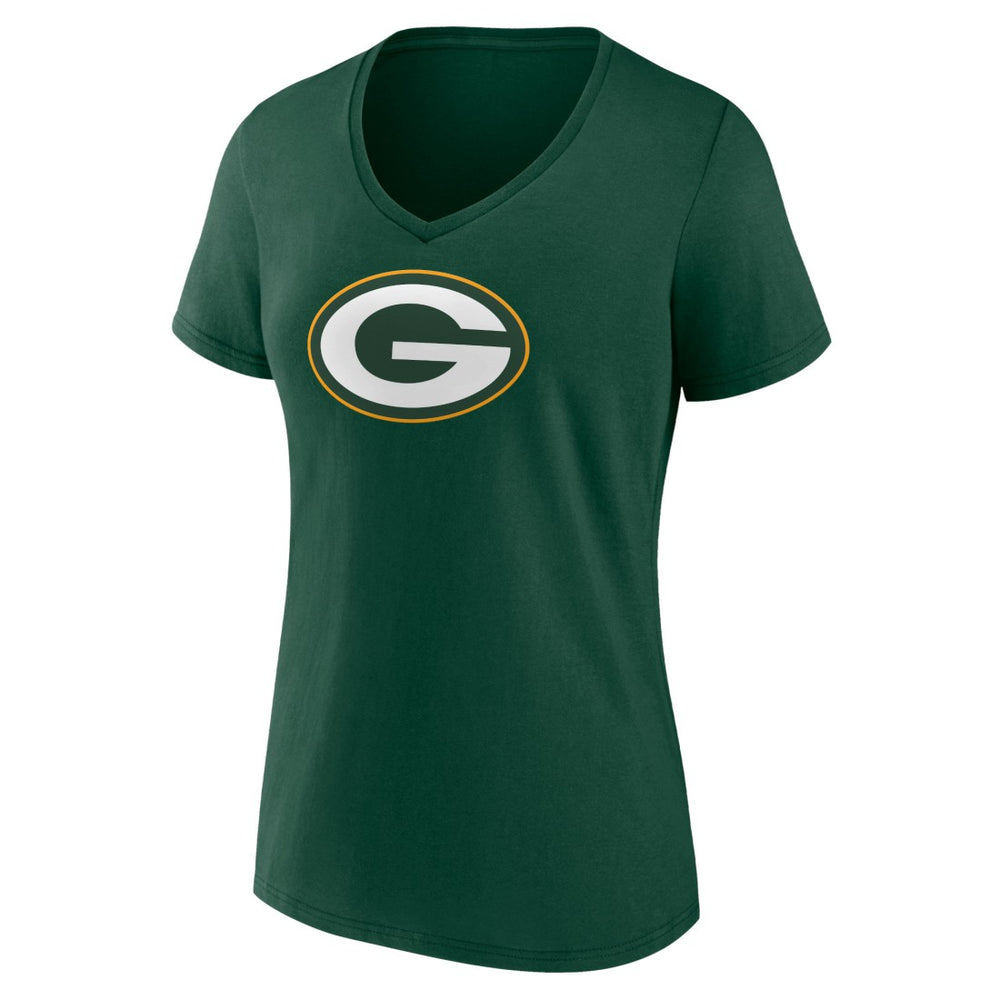 Green Bay Packers Women's Primary Team Logo V-Neck T-Shirt - Green - NFL
