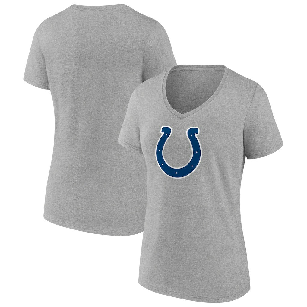 Indianapolis Colts Women's Primary Team Logo V-Neck T-Shirt - Heather Gray - NFL