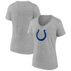Indianapolis Colts Women's Primary Team Logo V-Neck T-Shirt - Heather Gray - NFL