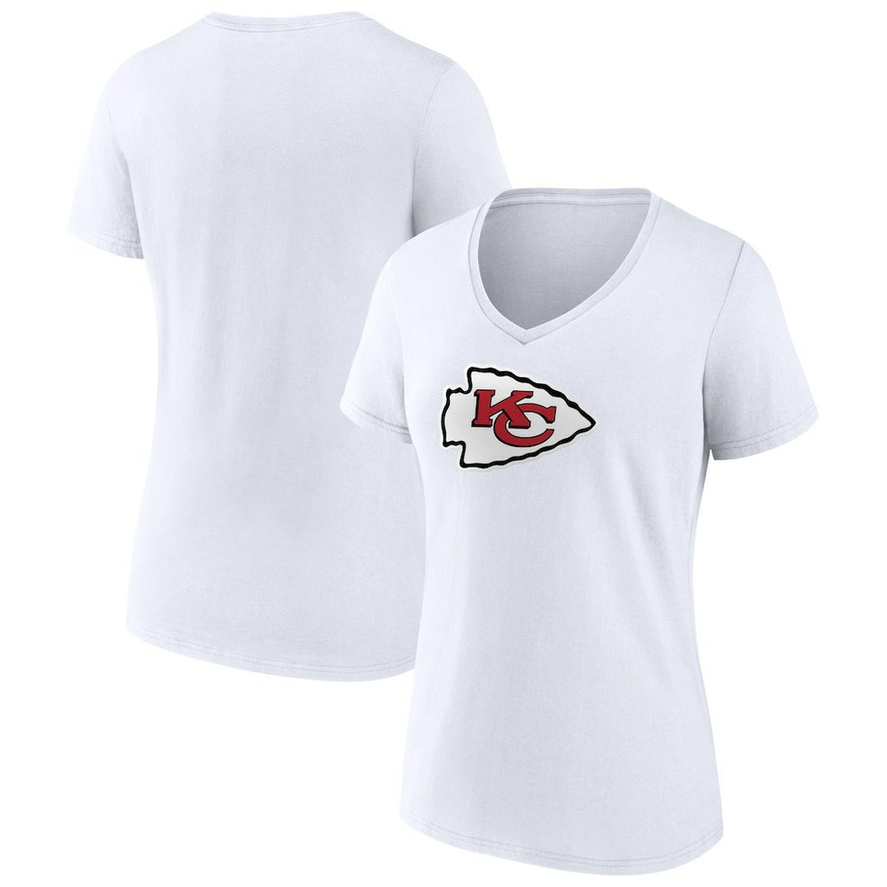 Kansas City Chiefs Women's Primary Team Logo V-Neck T-Shirt - White - NFL