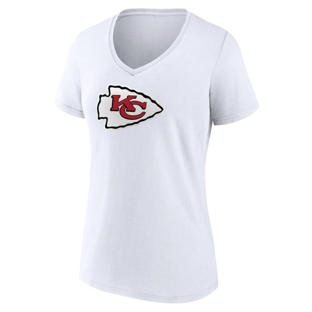 Kansas City Chiefs Women's Primary Team Logo V-Neck T-Shirt - White - NFL