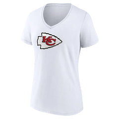 Kansas City Chiefs Women's Primary Team Logo V-Neck T-Shirt - White - NFL