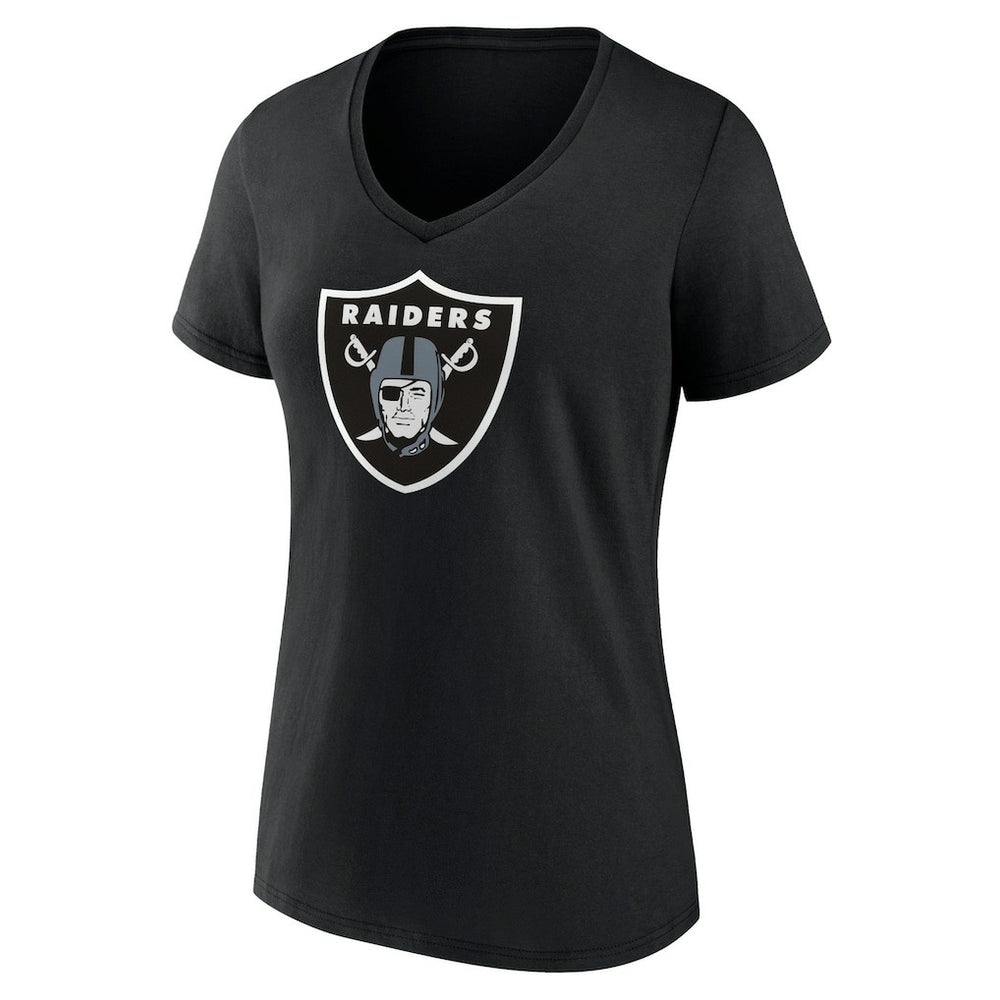 Las Vegas Raiders Women's Primary Team Logo V-Neck T-Shirt - Black - NFL