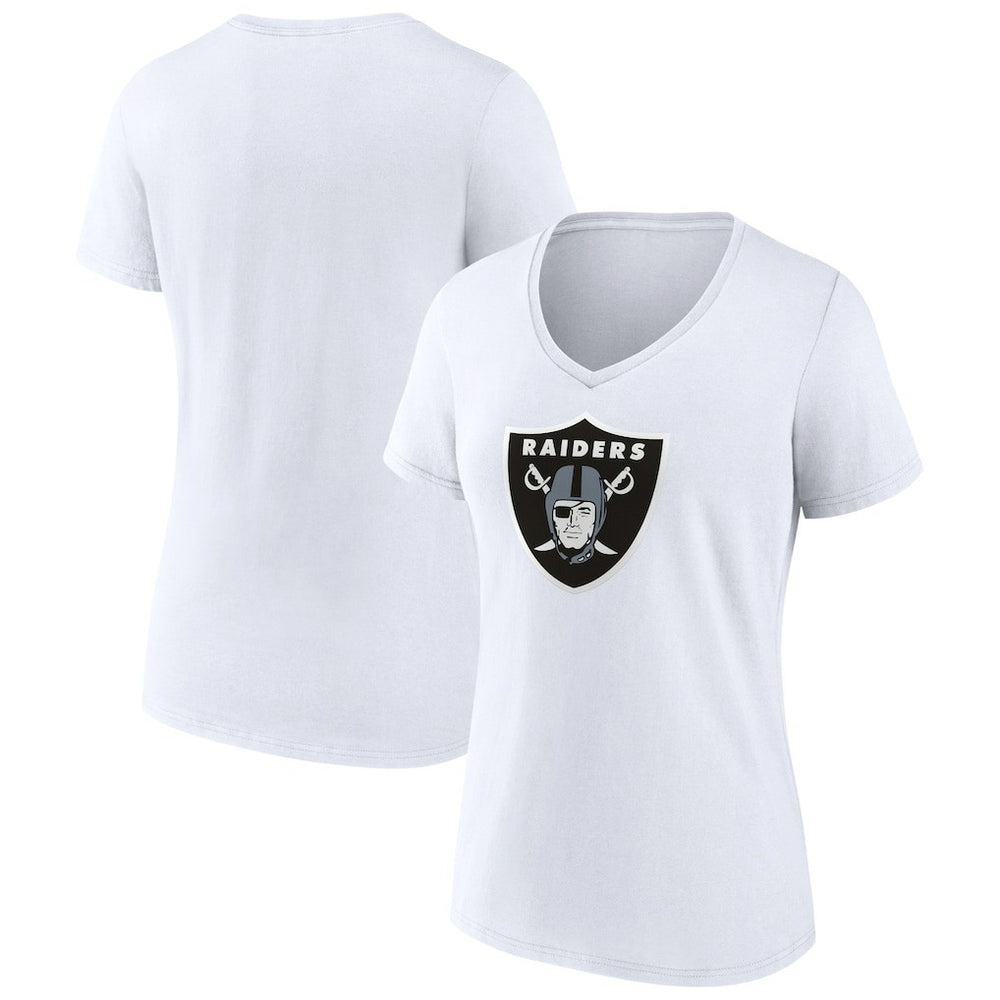 Las Vegas Raiders Women's Primary Team Logo V-Neck T-Shirt - White - NFL