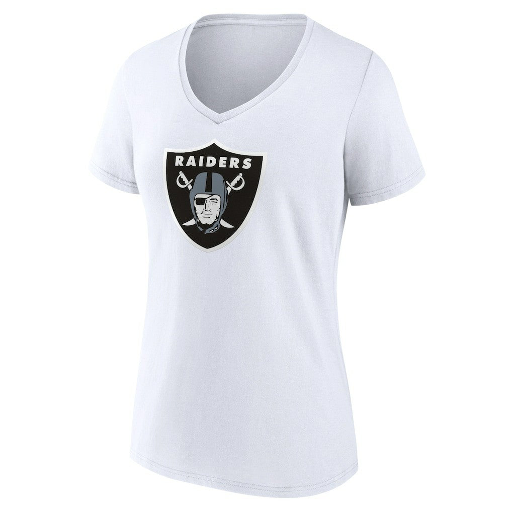 Las Vegas Raiders Women's Primary Team Logo V-Neck T-Shirt - White - NFL