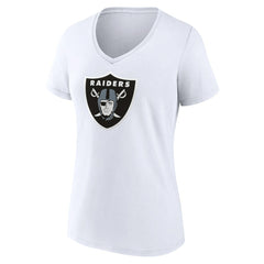 Las Vegas Raiders Women's Primary Team Logo V-Neck T-Shirt - White - NFL