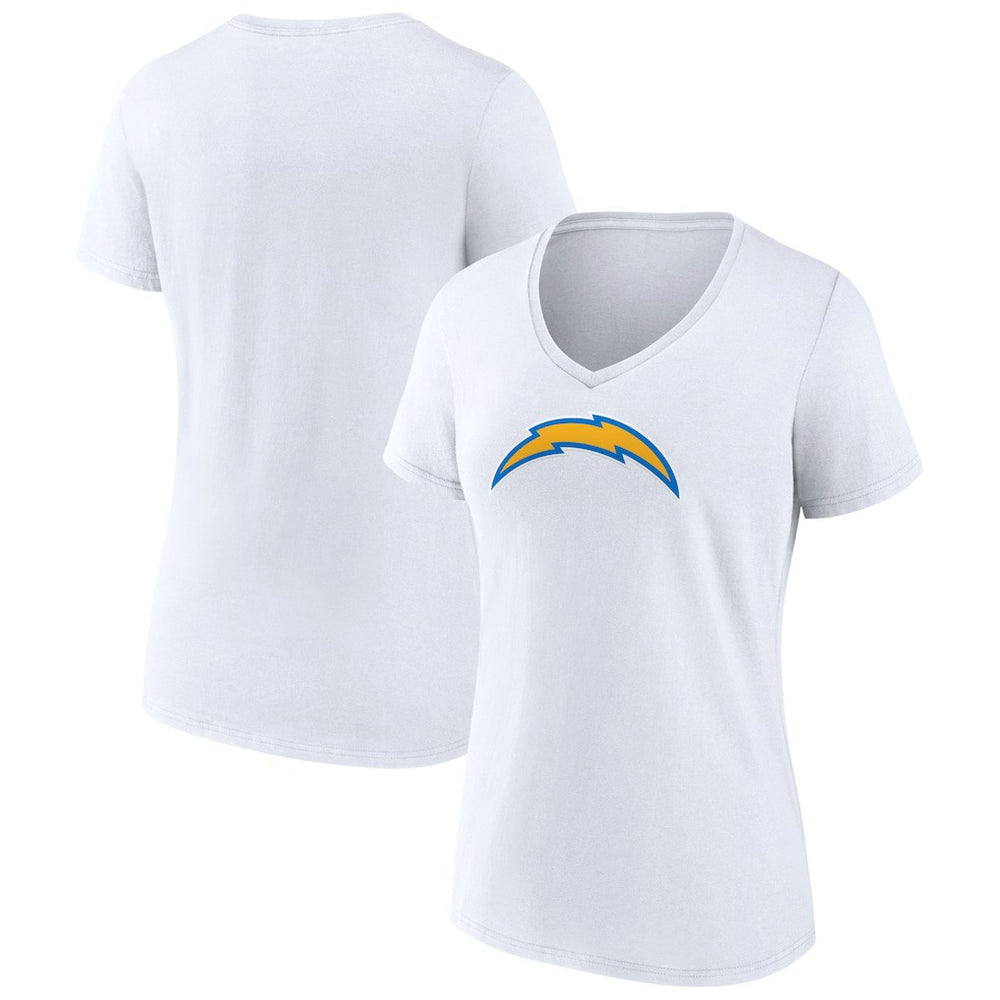 Los Angeles Chargers Women's Primary Team Logo V-Neck T-Shirt - White - NFL