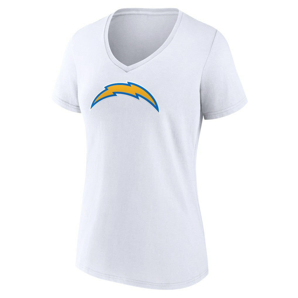 Los Angeles Chargers Women's Primary Team Logo V-Neck T-Shirt - White - NFL