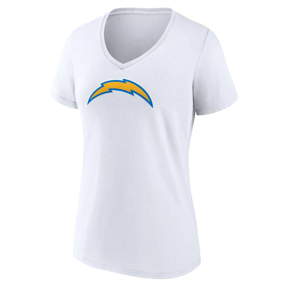 Los Angeles Chargers Women's Primary Team Logo V-Neck T-Shirt - White - NFL