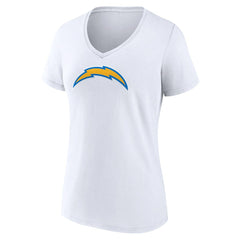Los Angeles Chargers Women's Primary Team Logo V-Neck T-Shirt - White - NFL