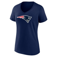 New England Patriots Women's Primary Team Logo V-Neck T-Shirt - Navy - NFL