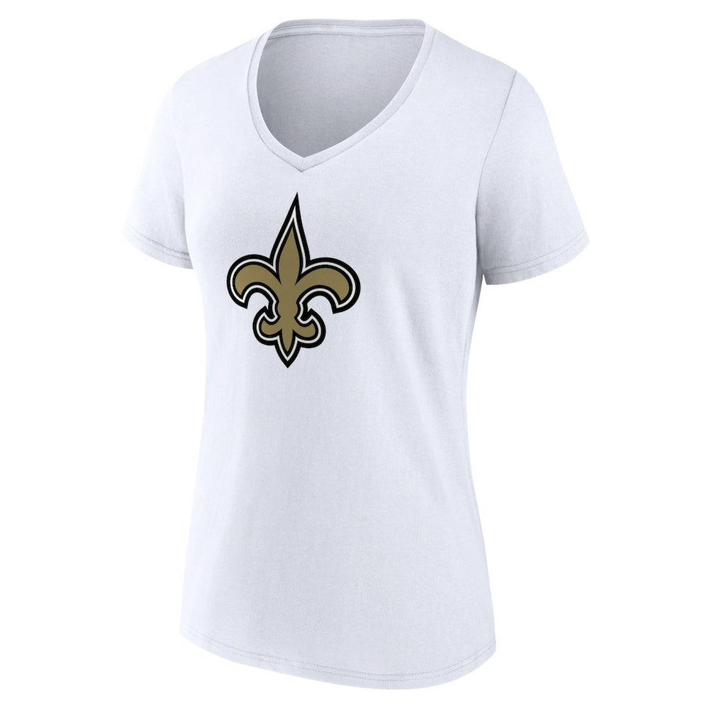 New Orleans Saints Women's Primary Team Logo V-Neck T-Shirt - White - NFL