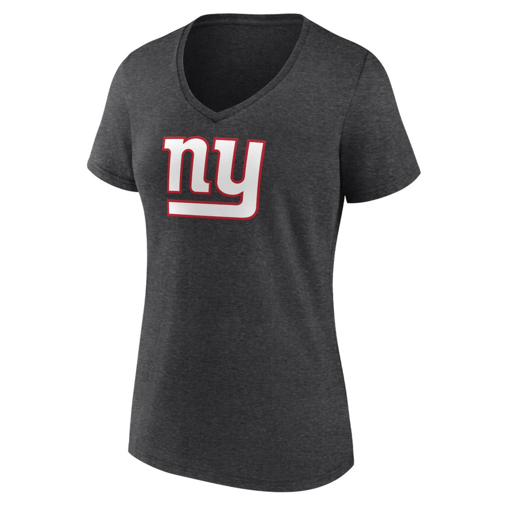 New York Giants Women's Primary Team Logo V-Neck T-Shirt - Charcoal - NFL