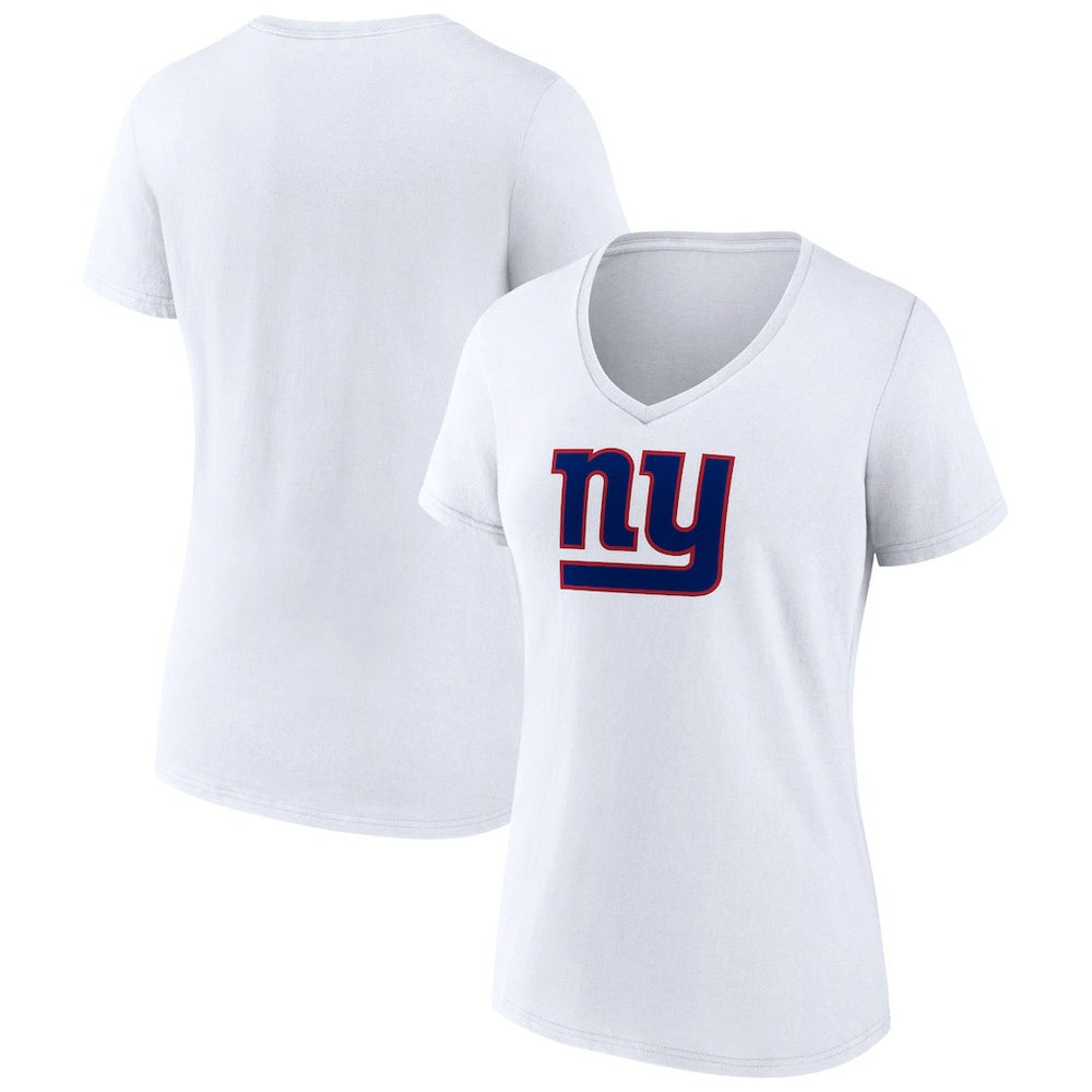 New York Giants Women's Primary Team Logo V-Neck T-Shirt - White - NFL