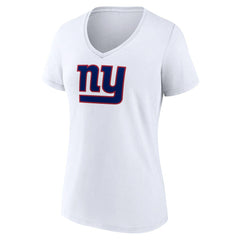 New York Giants Women's Primary Team Logo V-Neck T-Shirt - White - NFL