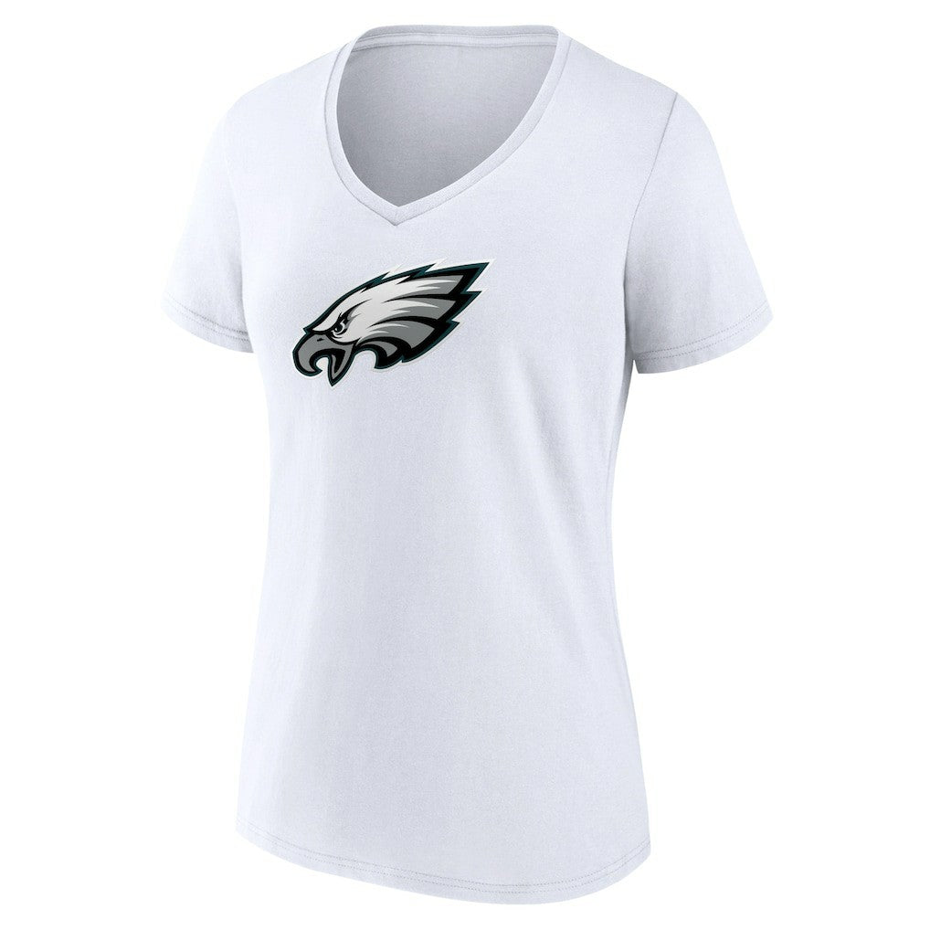 Philadelphia Eagles Women's Primary Team Logo V-Neck T-Shirt - White - NFL