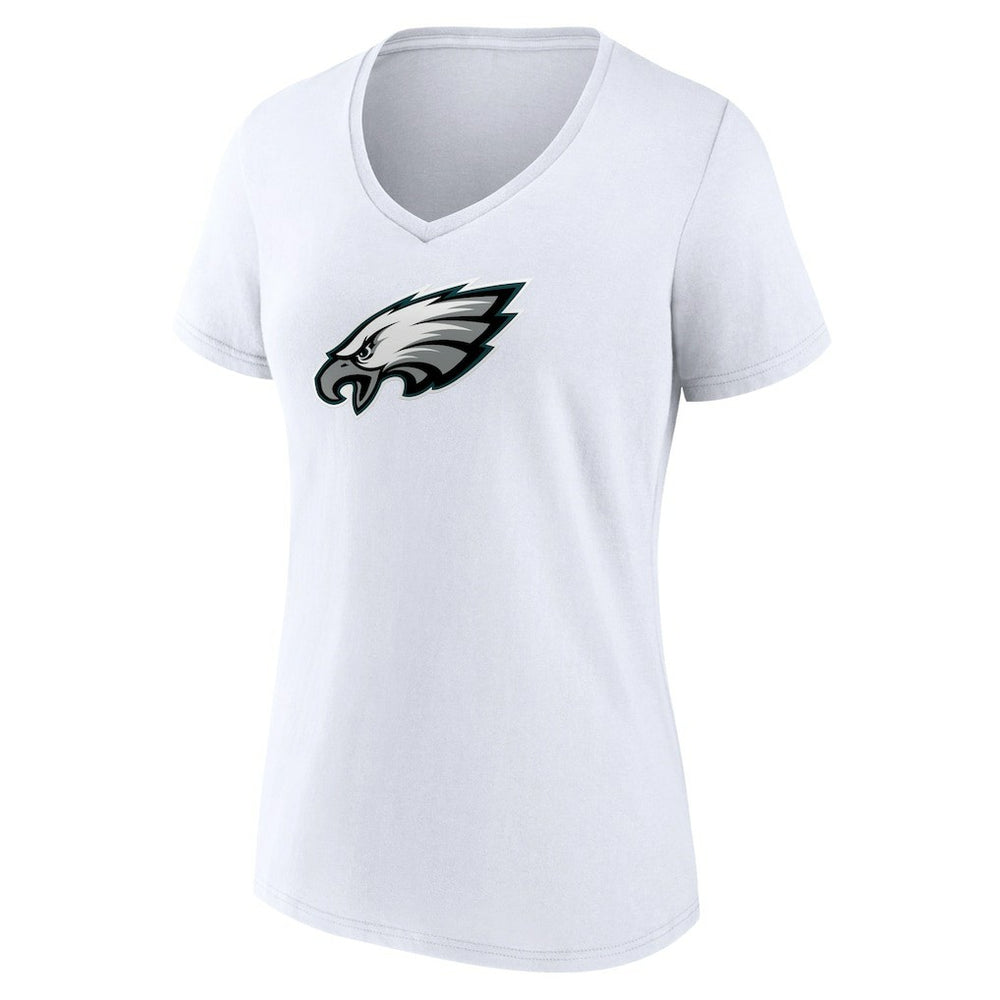 Philadelphia Eagles Women's Primary Team Logo V-Neck T-Shirt - White - NFL