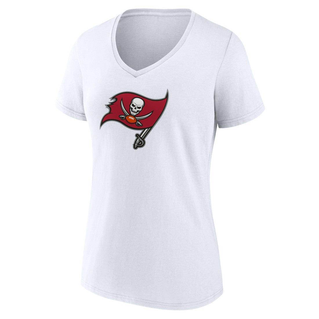 Tampa Bay Buccaneers Women's Primary Team Logo V-Neck T-Shirt - White - NFL