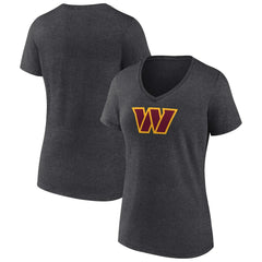 Washington Commanders Women's Primary Team Logo V-Neck T-Shirt - Charcoal - NFL