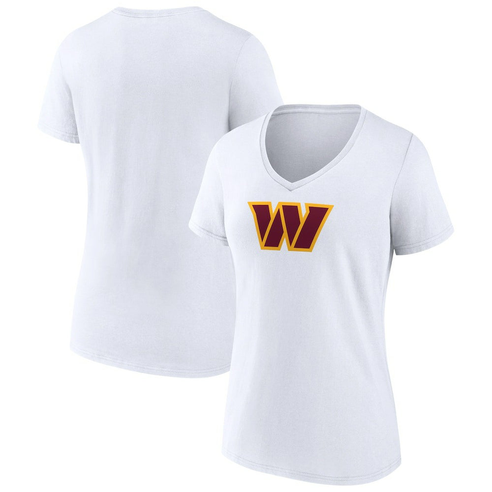 Washington Commanders Women's Primary Team Logo V-Neck T-Shirt - White - NFL