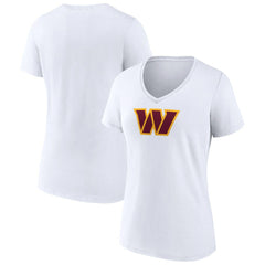 Washington Commanders Women's Primary Team Logo V-Neck T-Shirt - White - NFL