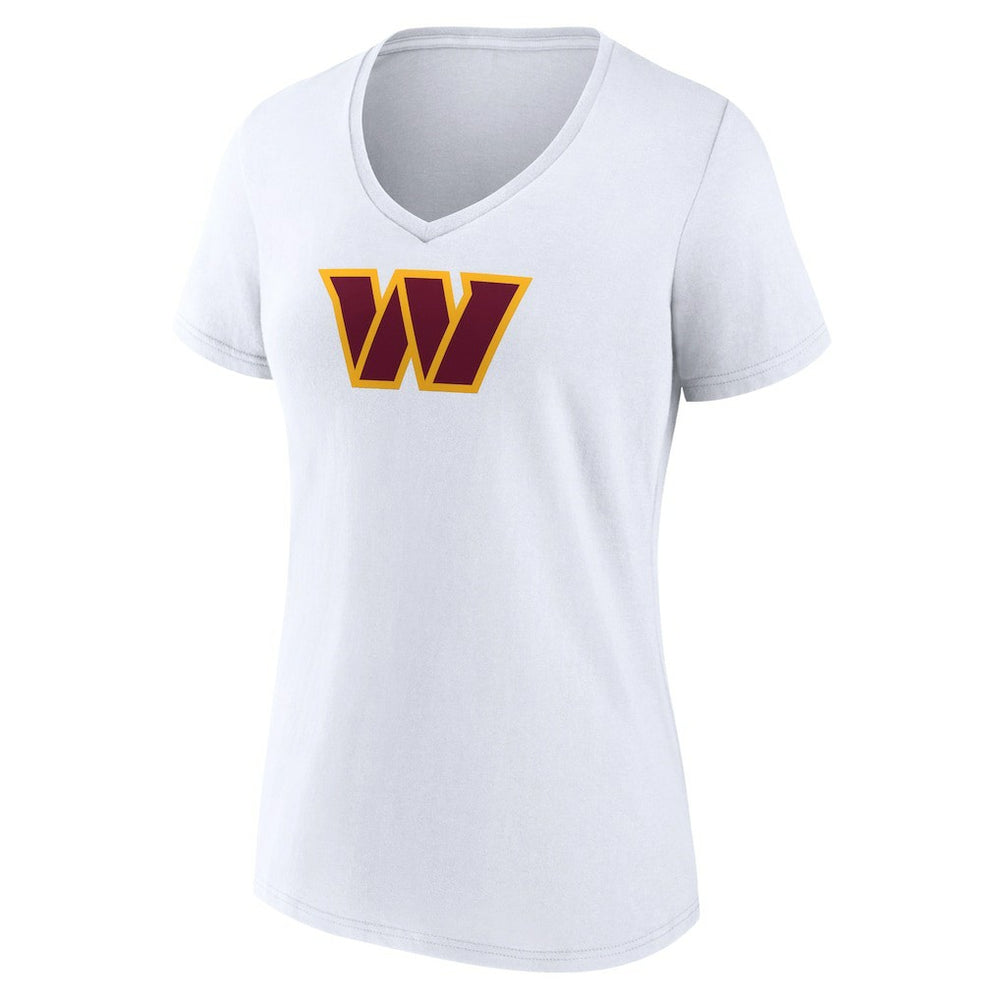 Washington Commanders Women's Primary Team Logo V-Neck T-Shirt - White - NFL