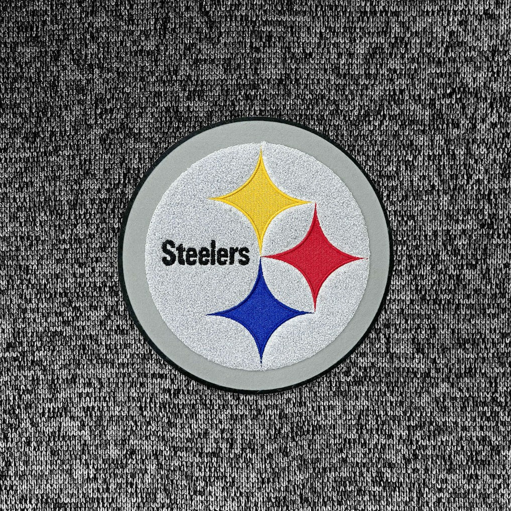 Pittsburgh Steelers Antigua Absolute Chenille Pullover Hoodie - Heathered Black - NFL