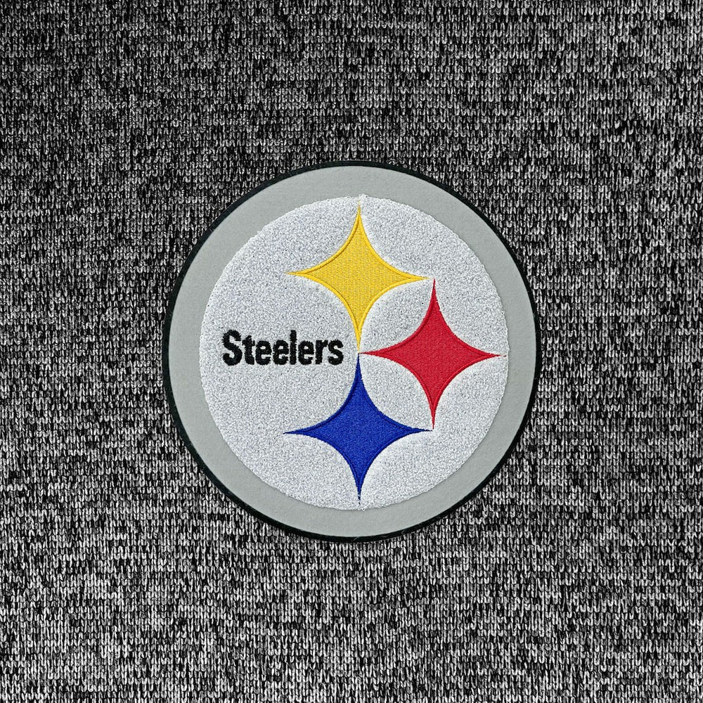 Pittsburgh Steelers Antigua Absolute Chenille Pullover Hoodie - Heathered Black - NFL