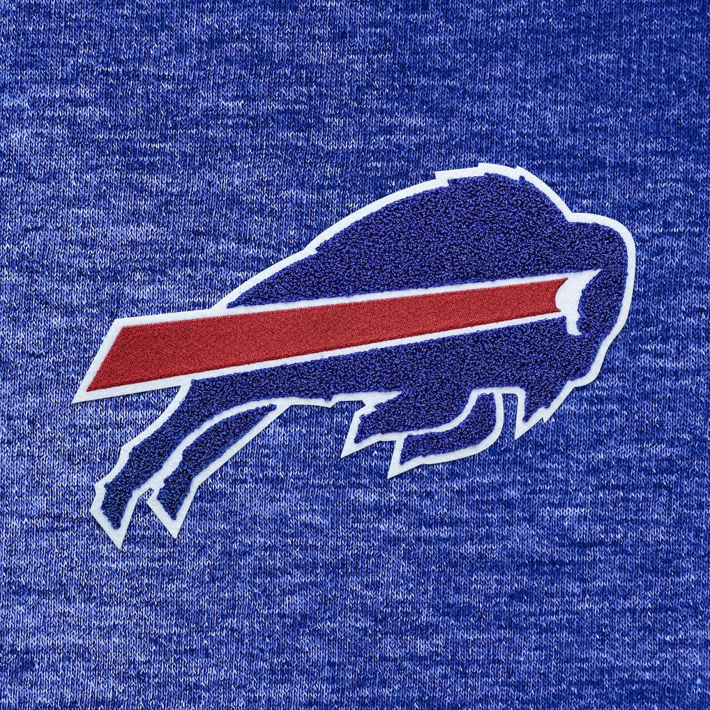 Buffalo Bills Antigua Action Chenille Pullover Hoodie - Heathered Royal - NFL