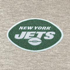 New York Jets Antigua Action Chenille Pullover Hoodie - Oatmeal - NFL