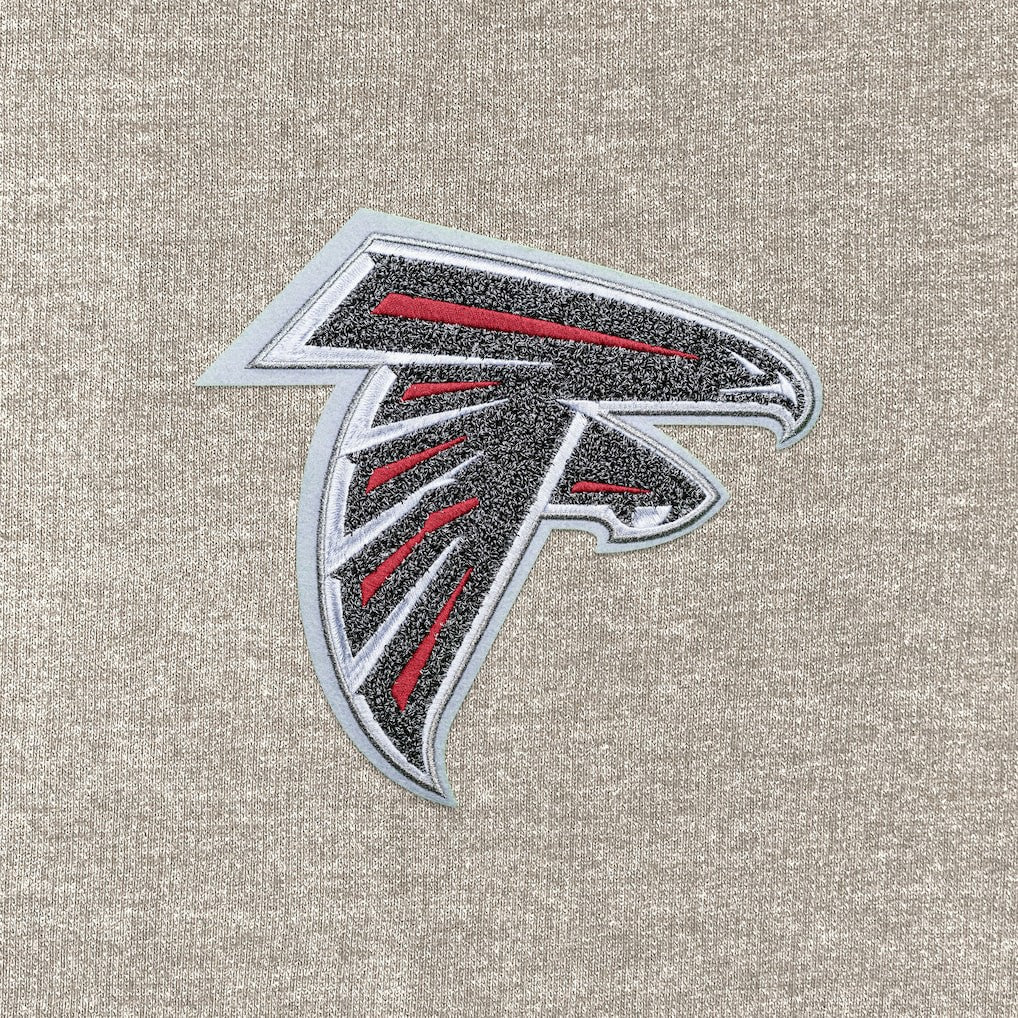 Atlanta Falcons Antigua Reward Chenille Pullover Crewneck Sweatshirt - Oatmeal - NFL