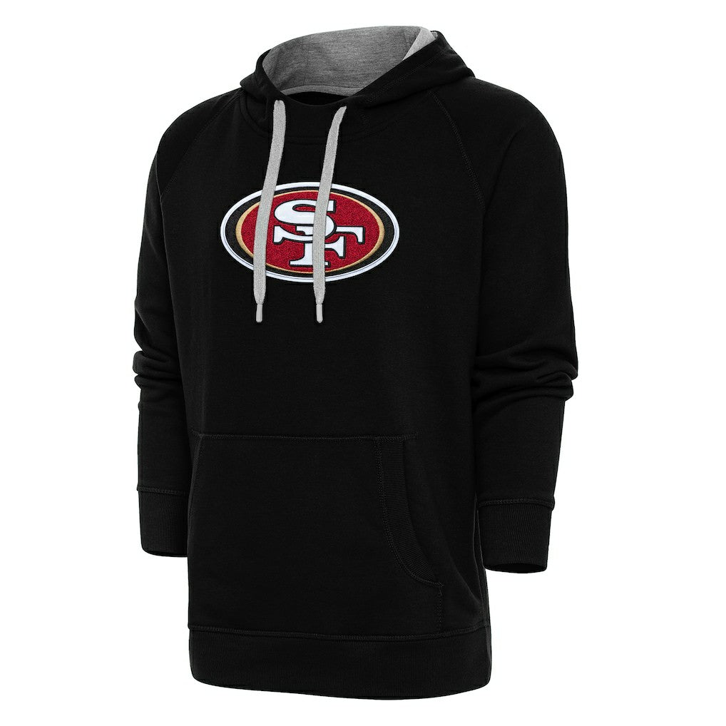 San Francisco 49ers Antigua Victory Chenille Pullover Hoodie - Black - NFL
