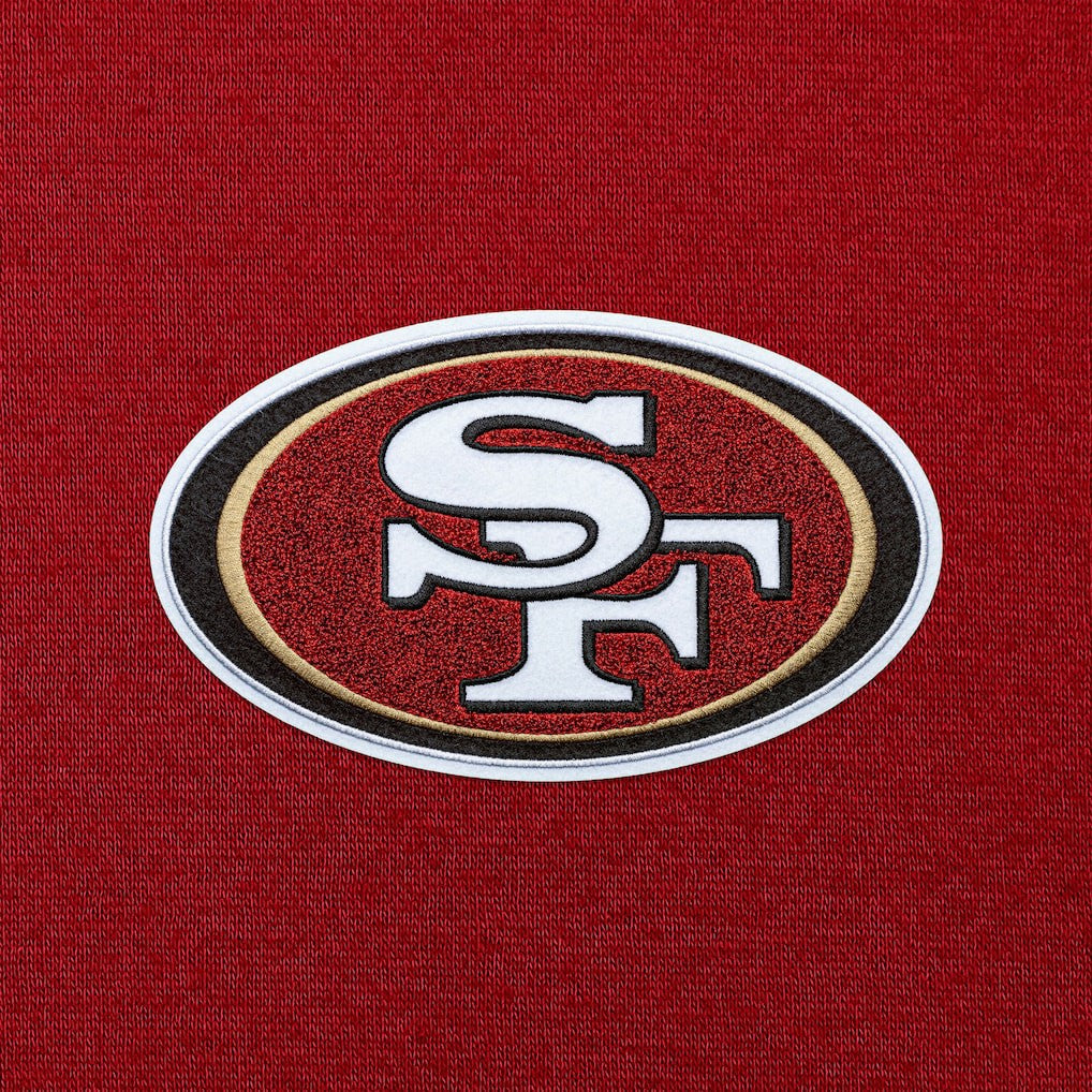 San Francisco 49ers Antigua Victory Chenille Pullover Hoodie - Scarlet - NFL