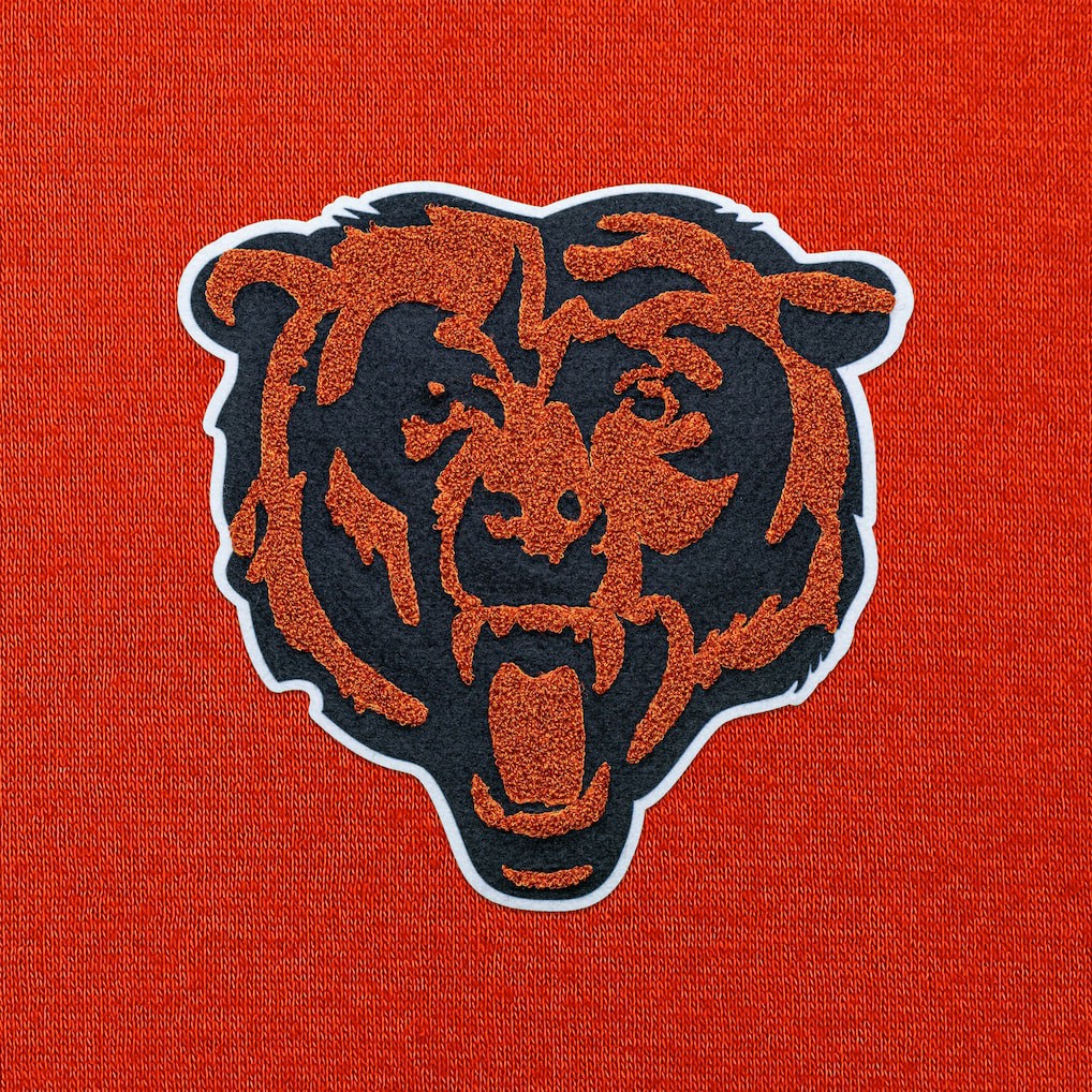 Chicago Bears Antigua Victory Chenille Pullover Hoodie - Orange - NFL