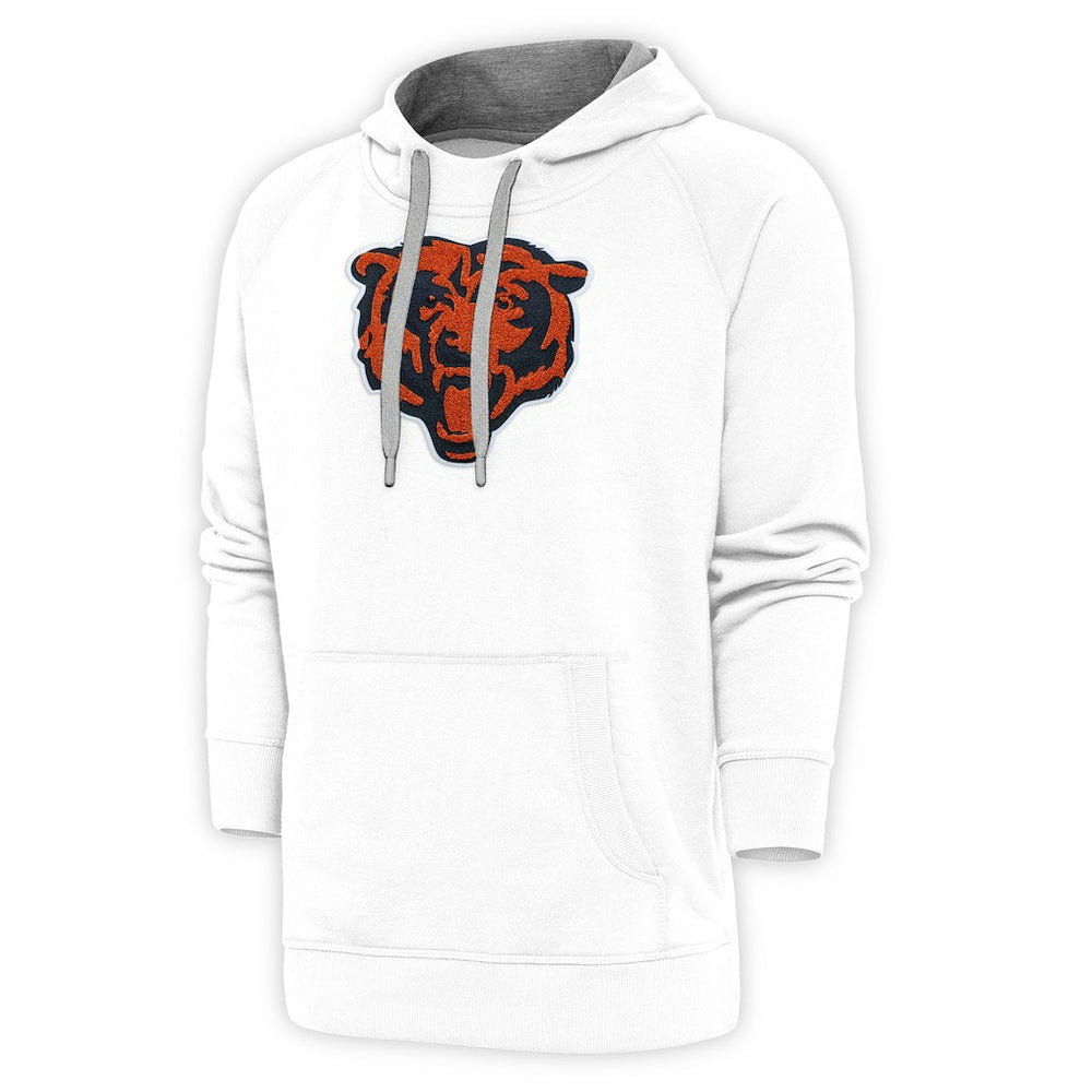 Chicago Bears Antigua Victory Chenille Pullover Hoodie - White - NFL