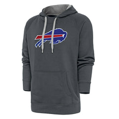 Buffalo Bills Antigua Victory Chenille Pullover Hoodie - Charcoal - NFL