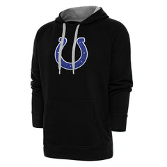 Indianapolis Colts Antigua Victory Chenille Pullover Hoodie - Black - NFL