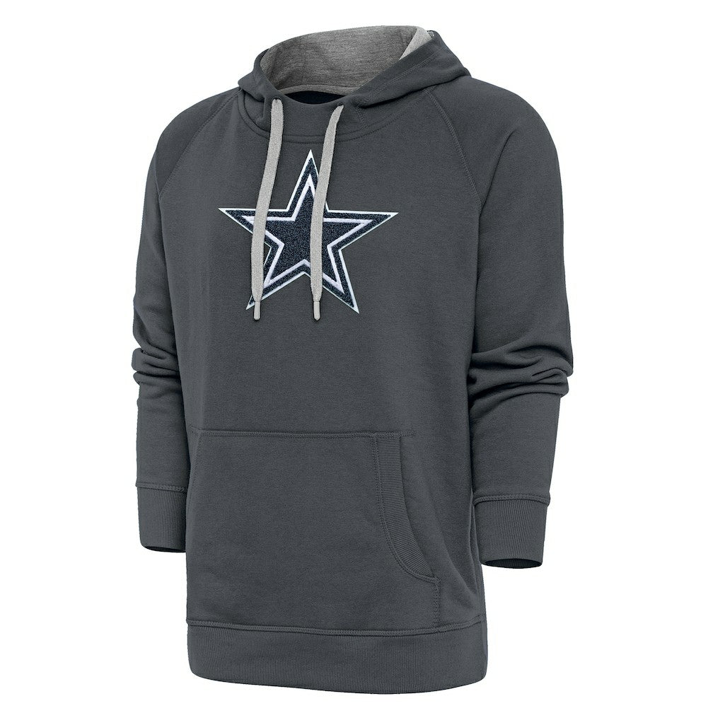 Dallas Cowboys Antigua Victory Chenille Pullover Hoodie - Charcoal - NFL